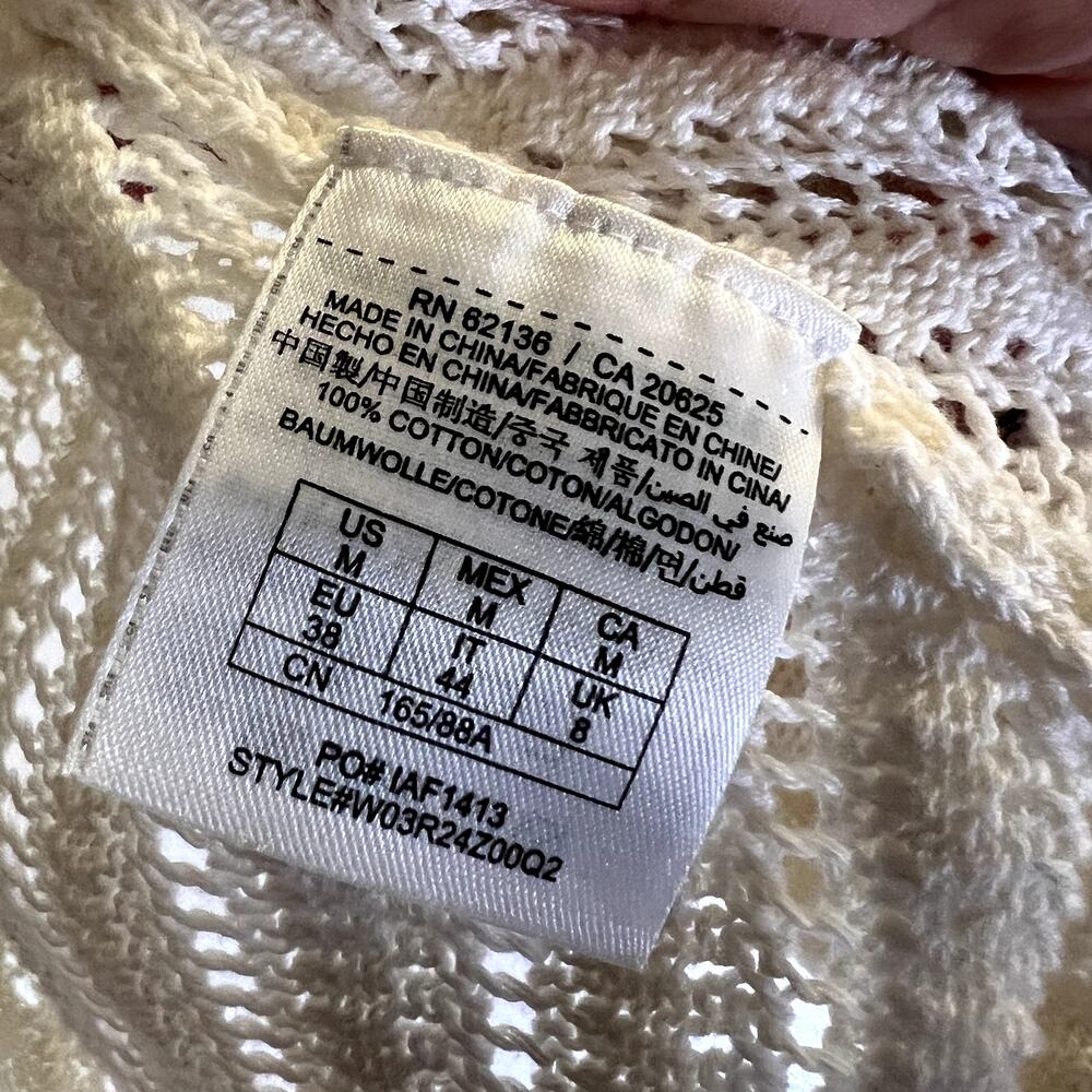 Guess open knit cardigan size M Y2K revival era ivory white - Picture 5 of 6